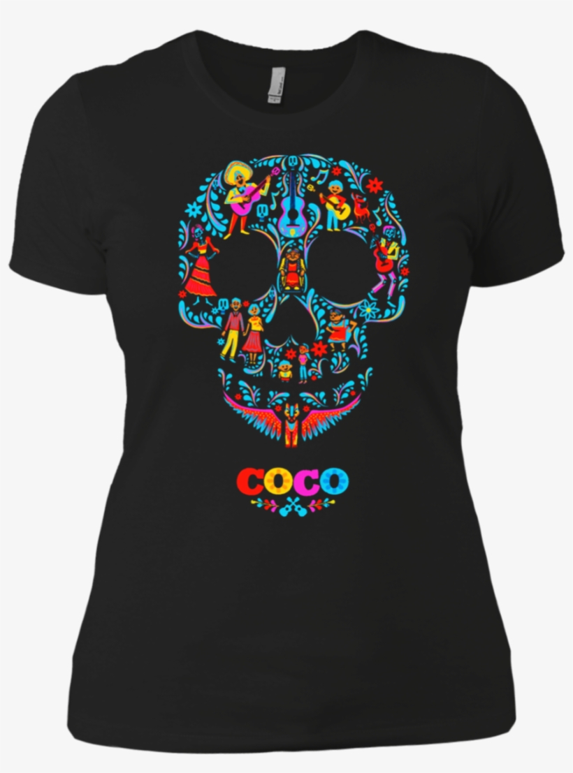 Halloween Skull Coco Boyfriend T-shirt - Shirt, transparent png download