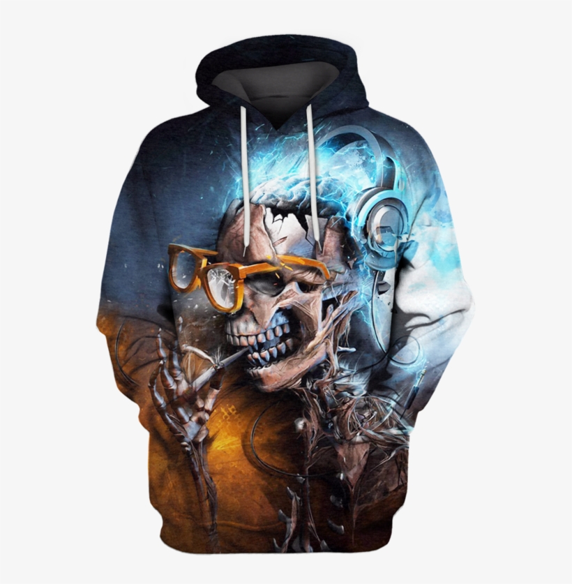 3d Halloween Skull Wearing Glass Tshirt - Calavera Dj, transparent png download
