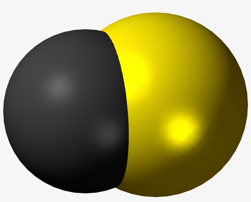 Carbon Monosulfide Molecule Spacefill - Sphere, transparent png download