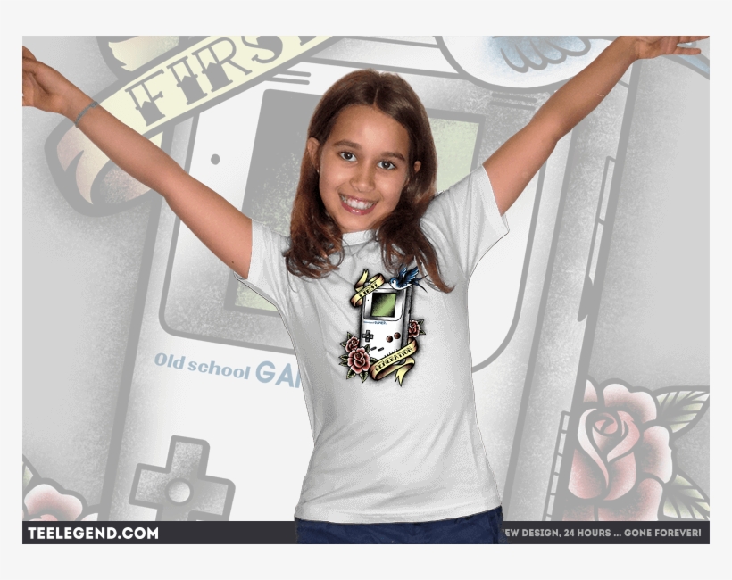 Old School Gamer - Girl, transparent png download