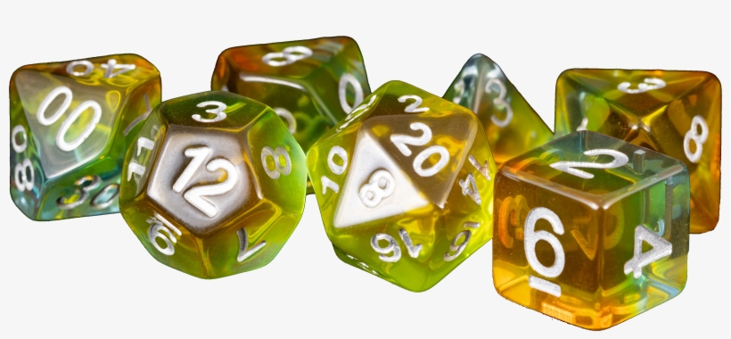 Mdg Resin 7 Die Set Yellow Aurora - Dice Game, transparent png download
