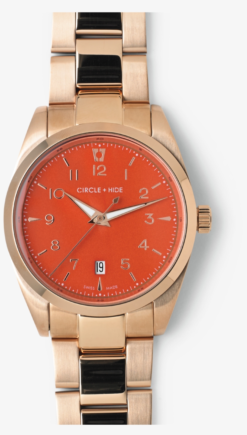 Rose Gold Watch Flame Dial Oyster Links - Analog Watch, transparent png download