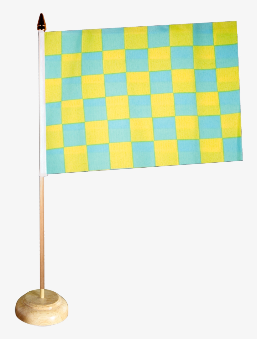 Checkered Green-yellow Table Flag - Flag, transparent png download
