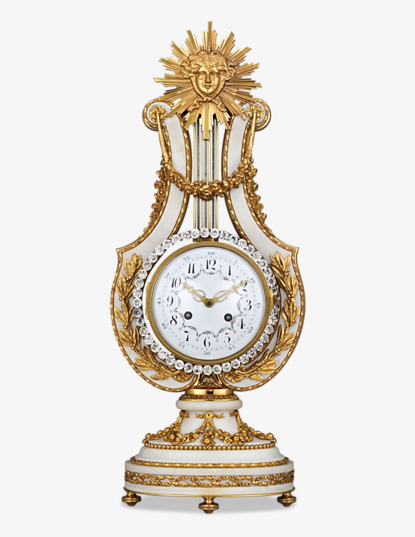 Marble And Ormolu French Lyre Clock - Quartz Clock, transparent png download