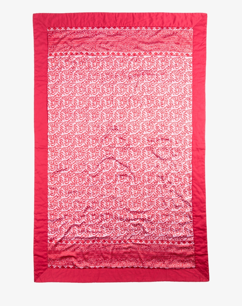 Monica Drossbach Silk Bedspread With Border Red Rose - Stole, transparent png download