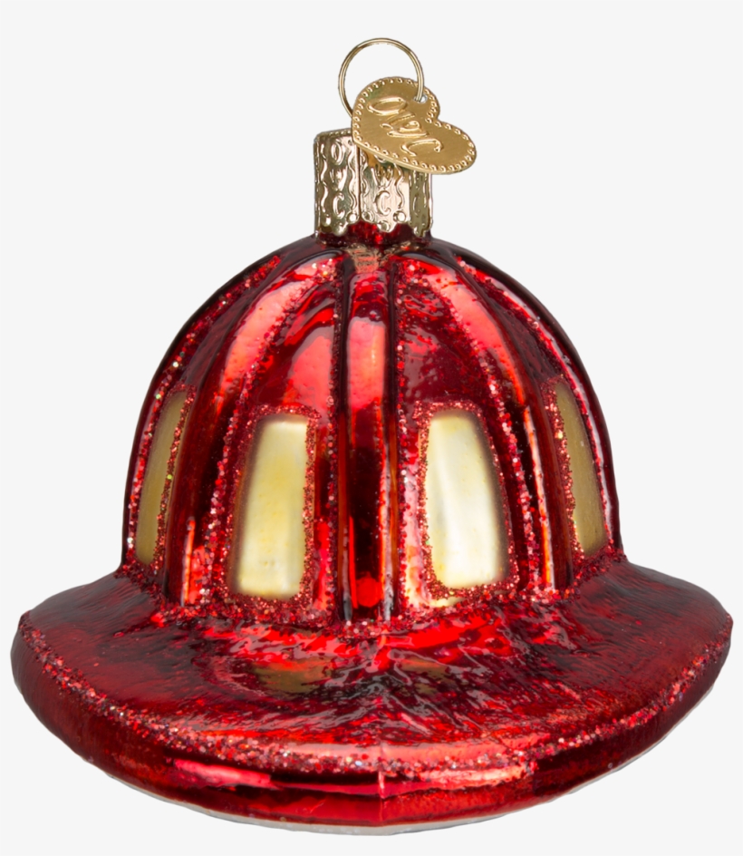 Old World Christmas Fireman's Hat Glass Christmas Ornament, - Bell, transparent png download