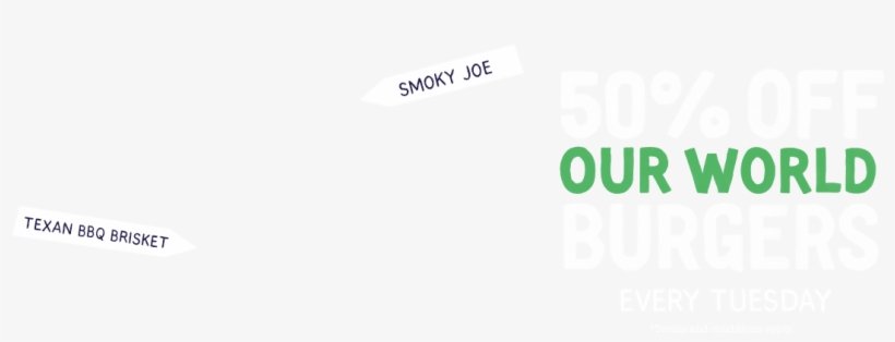 50% Off Our World Burgers Every Tuesday - Darkness, transparent png download