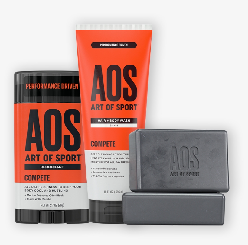 Deodorant Hair & Body Wash Body Bar 2pk - Aos Deodorant, transparent png download