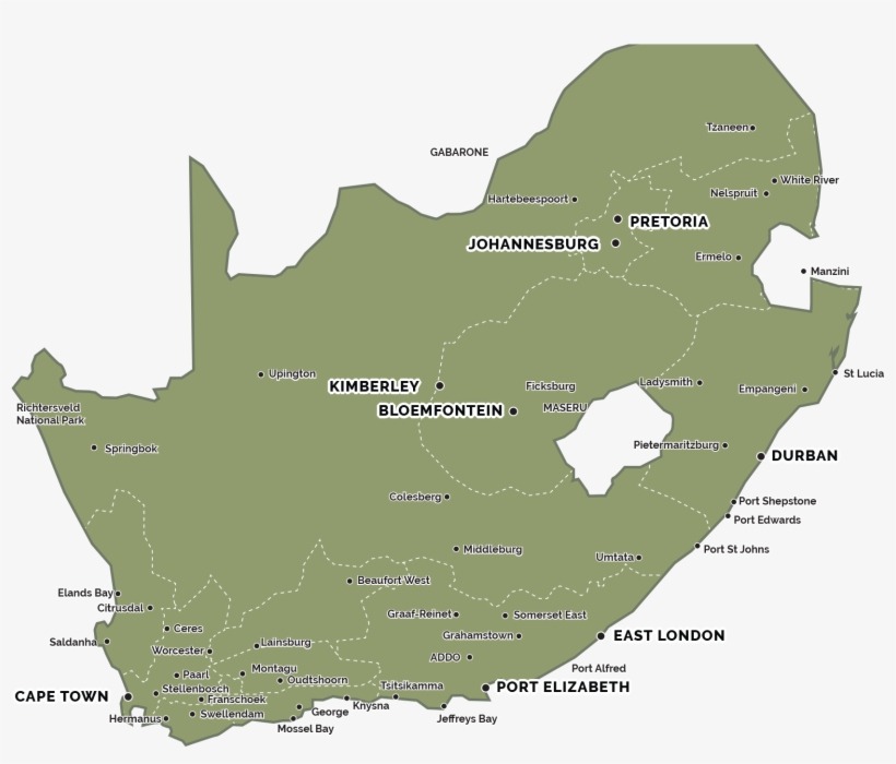 South Africa Map Png Black, transparent png download