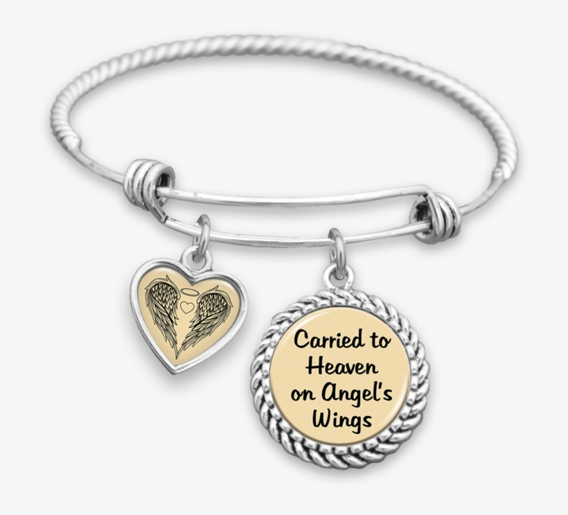 Carried To Heaven On Angel's Wings Charm Bracelet - Dad Always With Me, transparent png download