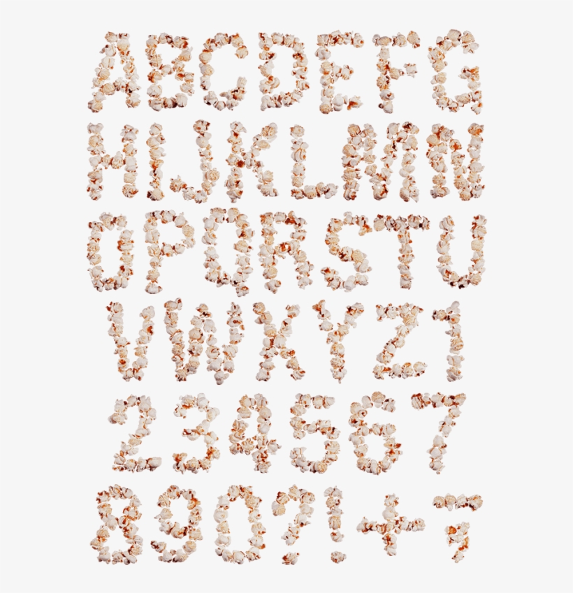 Popcorn Food Font - Motif, transparent png download