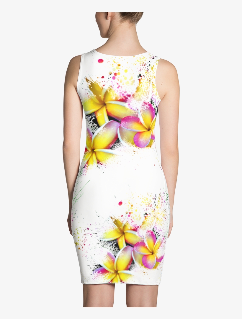 Hawaiian Rainbow Plumeria Flower Impressionist Art - Dress, transparent png download