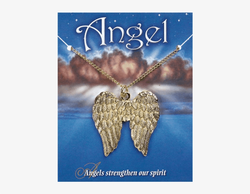 Golden Angel Wings Necklace - Necklace, transparent png download