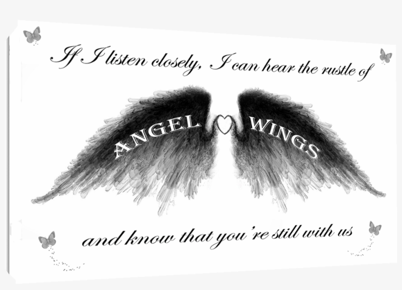 Angel Wings Wall Art Picture 'if I Listen Closely' - Sketch, transparent png download