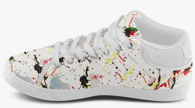 Yellow & Black Paint Splatter Women's Chukka Canvas - Skate Shoe, transparent png download