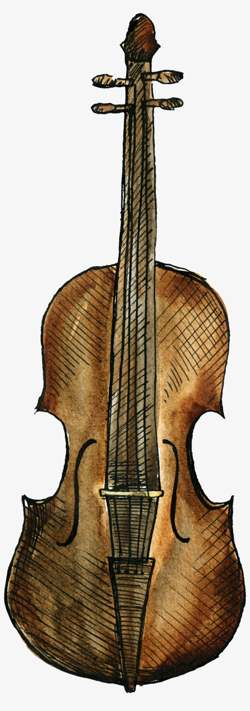 Retro Guitar Cartoon Transparent - Cello, transparent png download