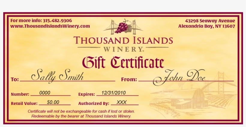 Image Of Winery Gift Certificate - Landscape Design, transparent png download