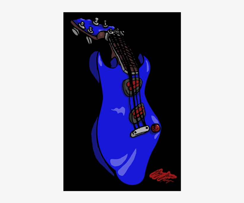 A Picture Of A Guitar I Drew And Then Colured In Adobe - Illustration, transparent png download