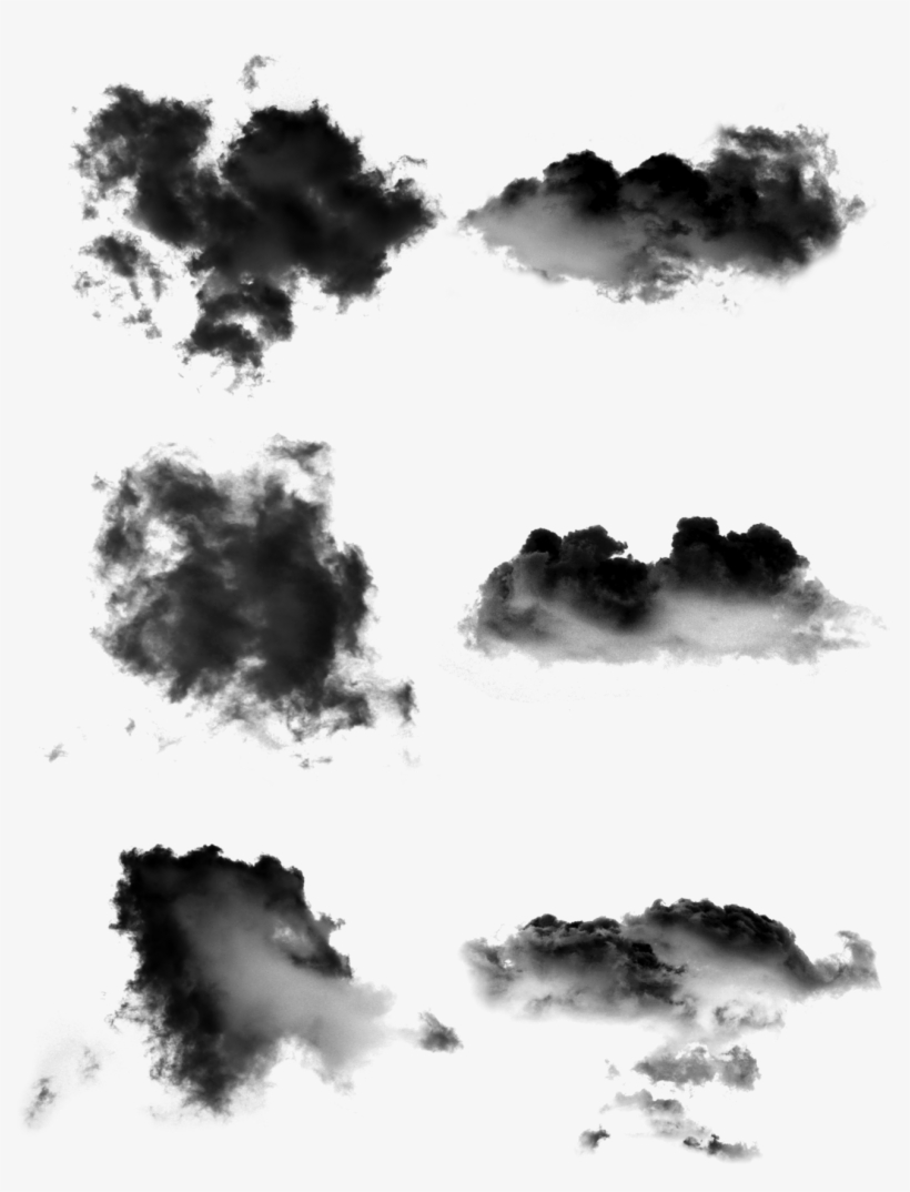 Black Ink Cloud Vector Blooming Png And Psd - Monochrome, transparent png download