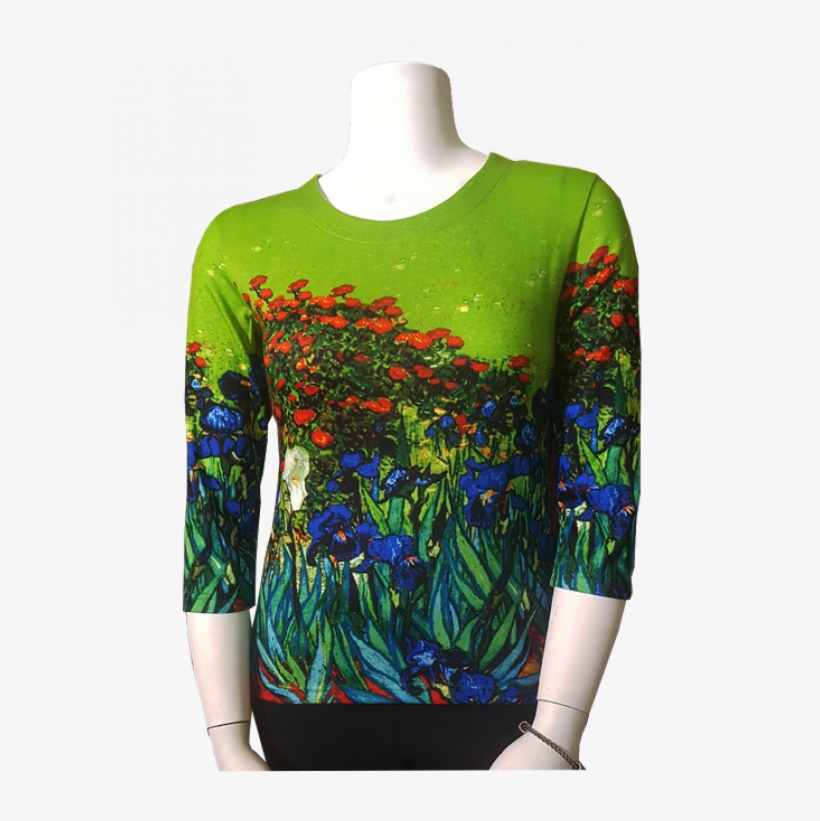 Breeke New Van Gogh Iris T-shirt - Long-sleeved T-shirt, transparent png download