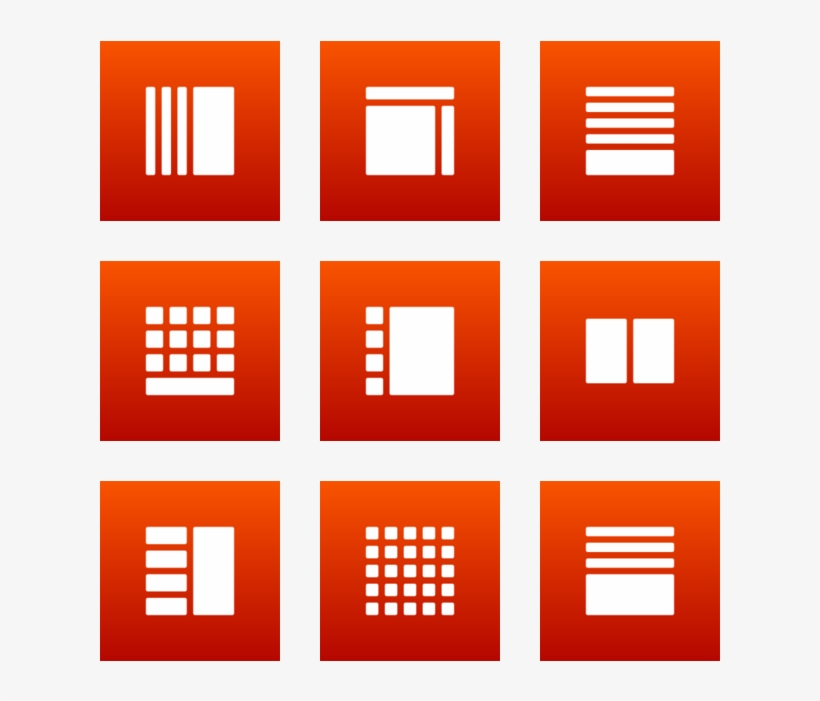 Layouts Rounded Icon In Style Flat Square White On - Illustration, transparent png download
