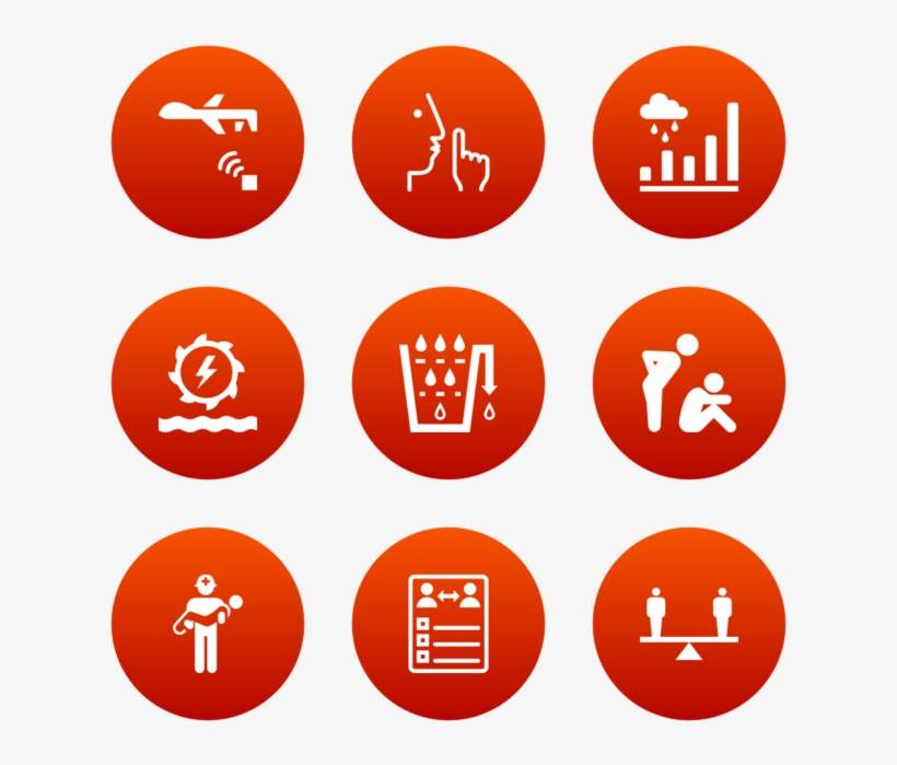 Iconathon Icon In Style Flat Circle White On Red Gradient - Vector Graphics, transparent png download