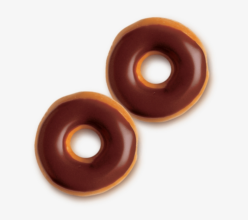 Mini Chocolate Iced Glazed - Doughnut, transparent png download