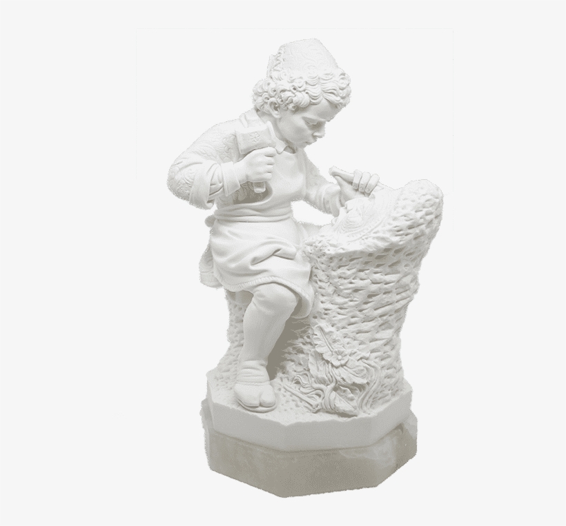 Child Michelangelo Who Sculpts The Head Of Faun 23 - Stone Carving, transparent png download
