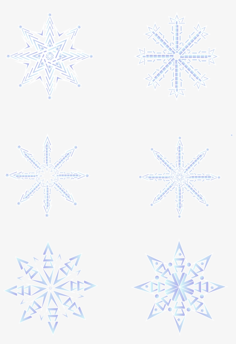 Light Blue Gradient Snowflake Winter Elements Png And - Snowflakes Shapes, transparent png download