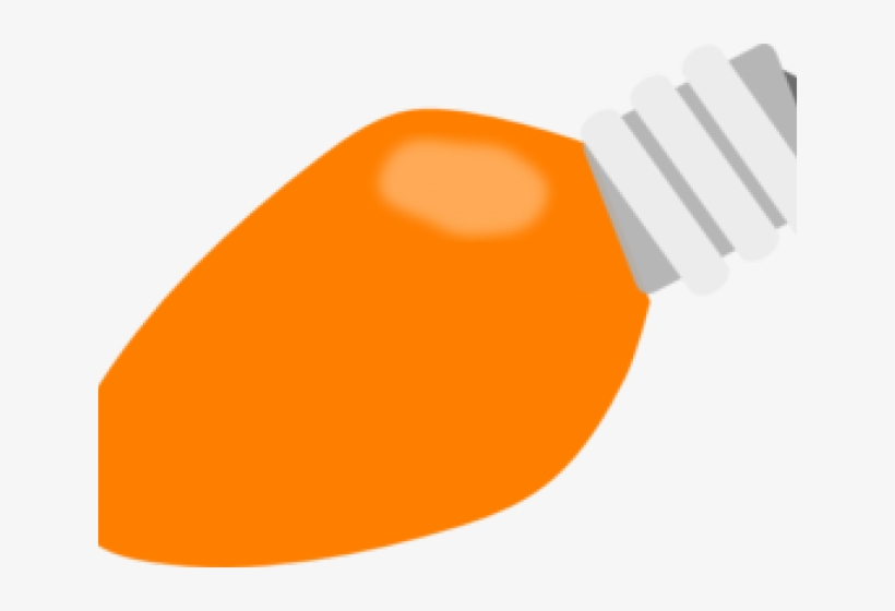 Christmas Clipart Clipart Lightbulb - Orange Christmas Light Bulb, transparent png download