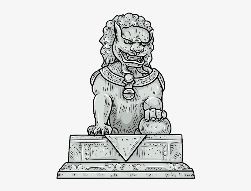 Svg Freeuse Library Stone Carving Lion Transprent Png - Stone Statue Drawing, transparent png download