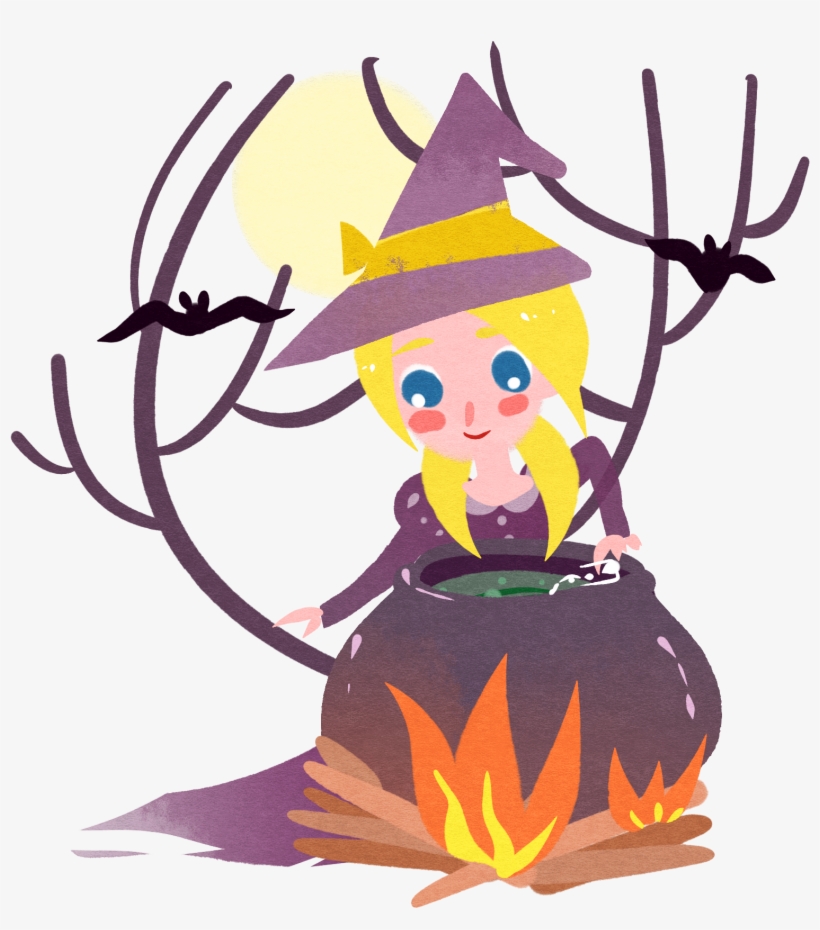 Fairy Tale Character Witch Girl Png And Psd - Illustration, transparent png download