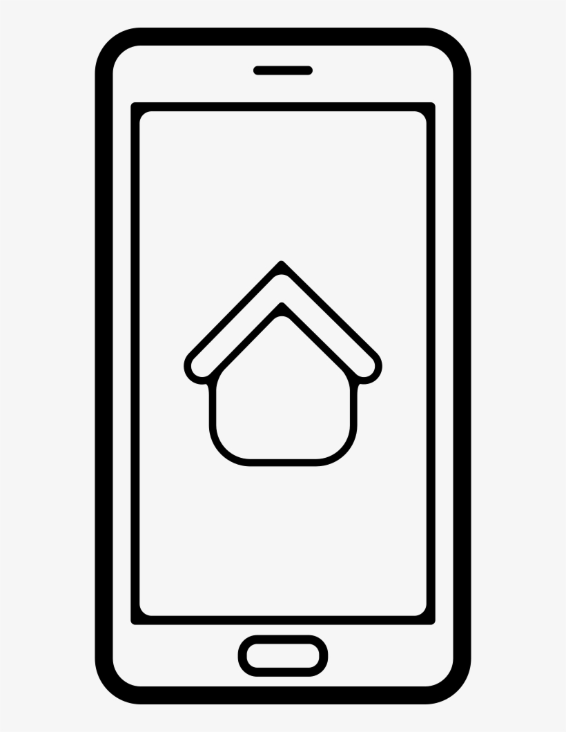 Home Sign On Mobile Phone Screen Comments - Mobile Symbol Png In White, transparent png download