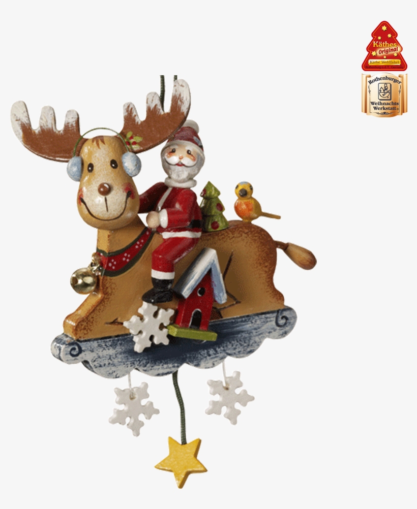Santa On Reindeer - Reindeer, transparent png download