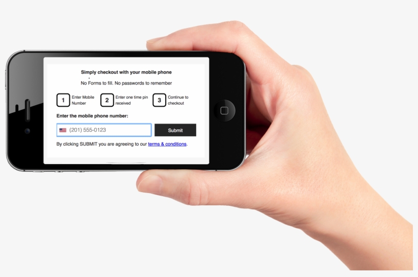 Complete Customer Transactions With Just A Phone Number - Mobile Phone Hand Png, transparent png download