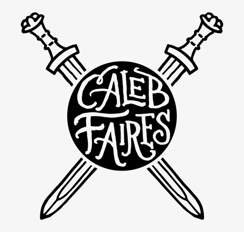 Custom Hand-lettered Rubber Stamp Badge Caleb Faires - Line Art, transparent png download