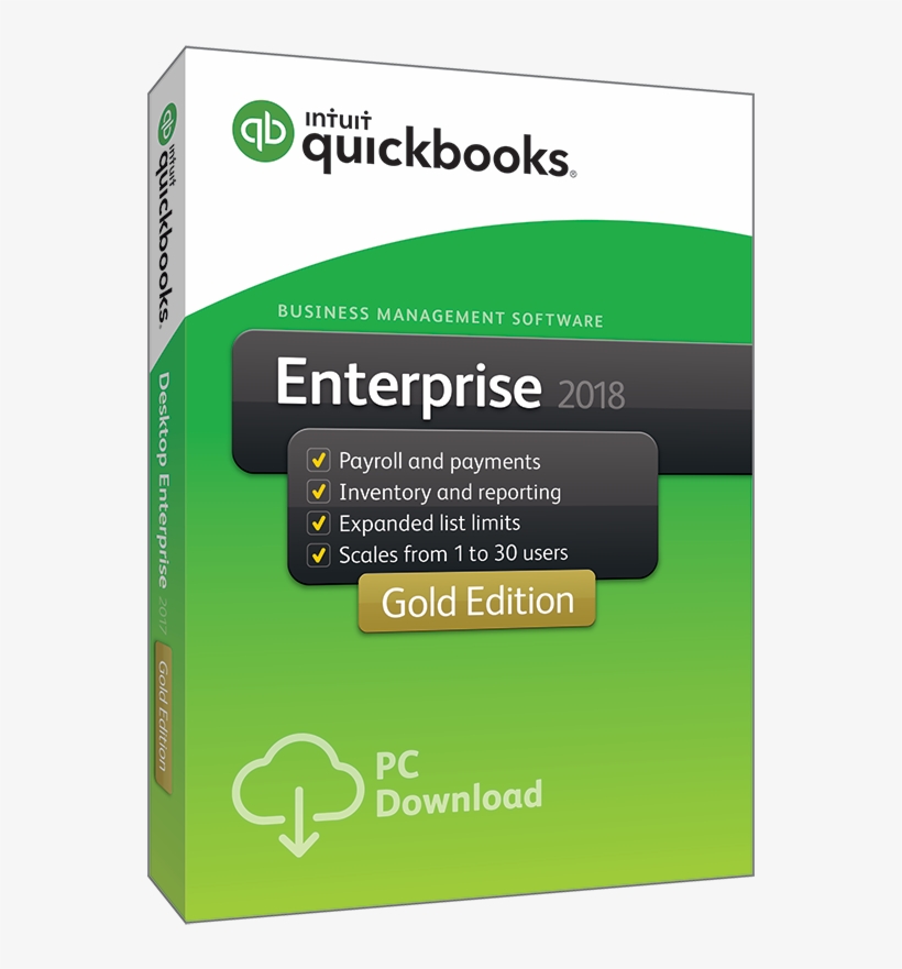 Quickbooks Enterprise 2018 Gold Edition 2 User - Multimedia Software, transparent png download