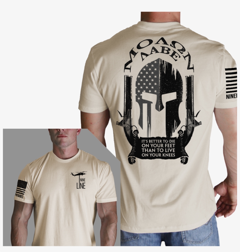 Molon Labe Spartan T Shirt Nine Line Men's Beige Short, transparent png download