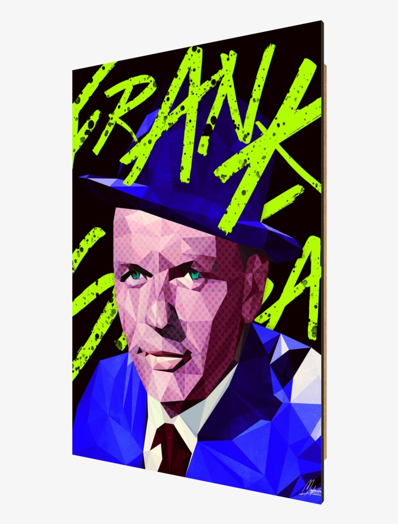 Bleau Frank, Franksinatra, Blue, Poly, Lowpoly, Abstract, - Poster, transparent png download