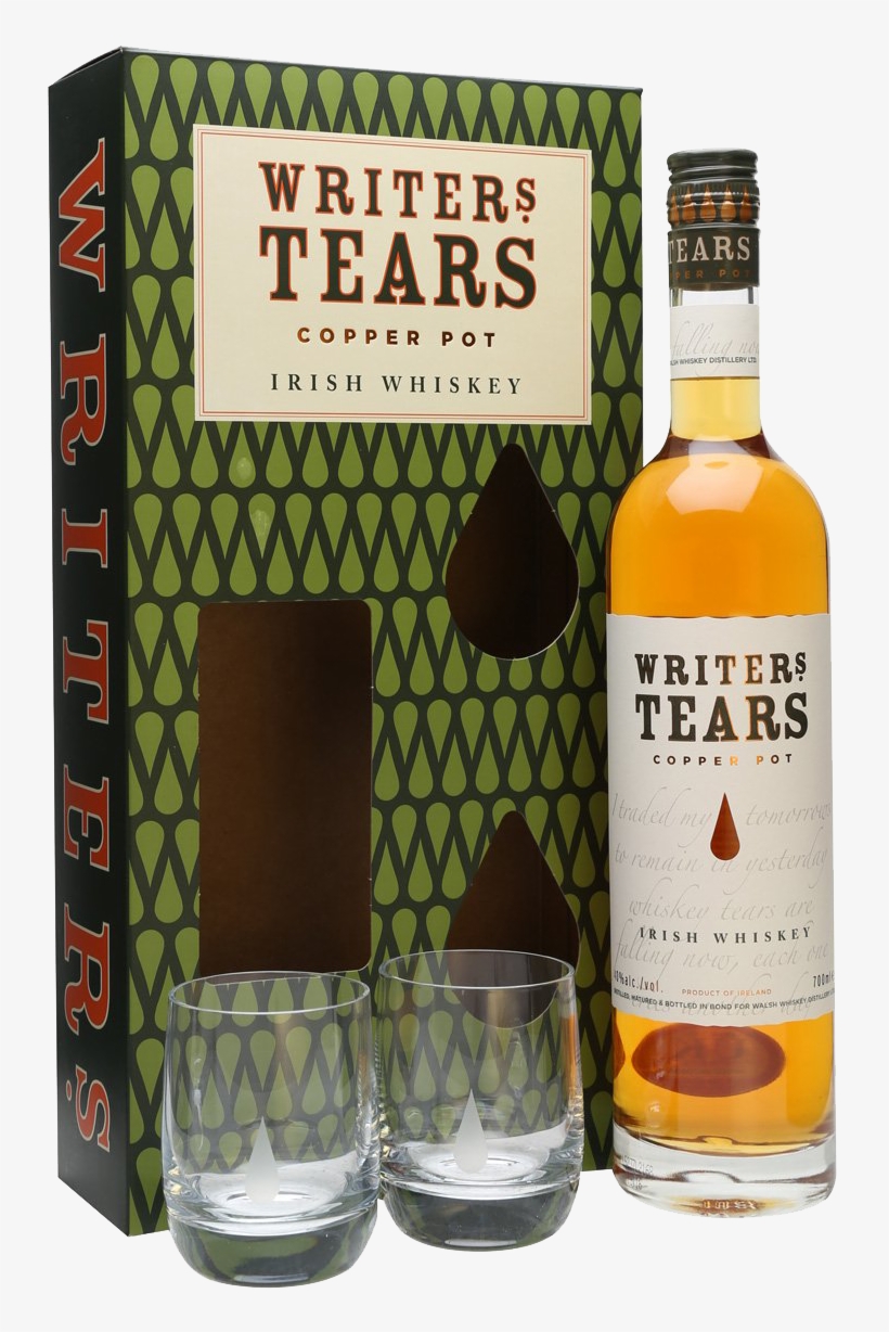 Writers Tears Pot Still Blend & 2 Glasses Gift Set - Writers Tears, transparent png download