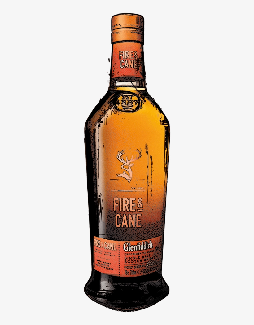Glenfiddich Fire & Cane - Glass Bottle, transparent png download