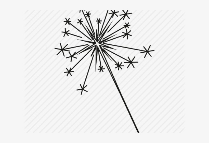 Drawn Fireworks White Transparent - Black And White Sparkler Clip Art, transparent png download