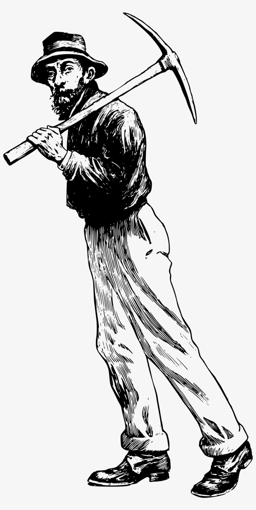 Bearded Miner Svg Black And White Stock - Mining, transparent png download