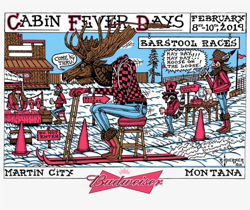 Cabin Fever Days & The World Famous Barstool Ski Races - Cartoon, transparent png download
