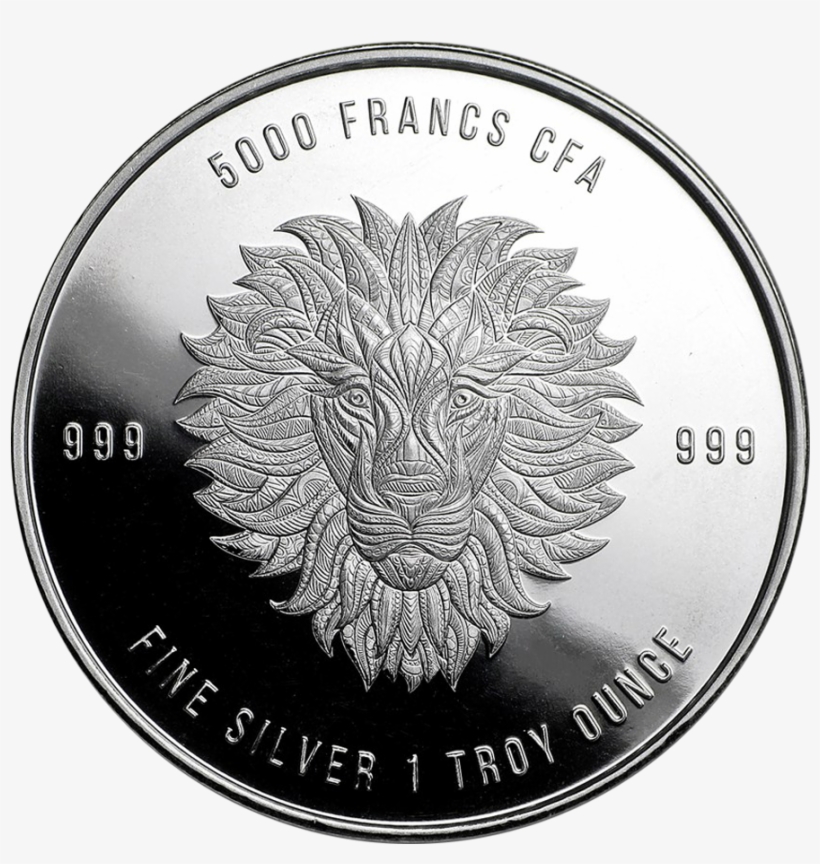 2018 Republic Of Chad Mandala Lion 1oz Silver Coin - 1 Oz Silver Mandala Lion 2018 Chad 5000 Cfa, transparent png download