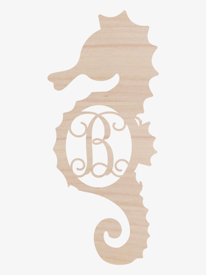 Seahorse Wood Initial - Number, transparent png download