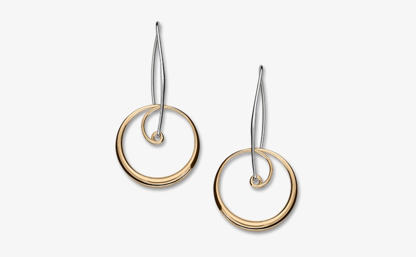 Ed Levin Sterling Silver And 14kt Gold Overlay Ella - Earrings, transparent png download