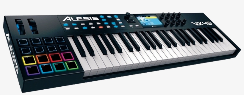 Alesis Vx49 49 Note Usb Midi Keyboard With Colour Screen - Keyboard With Pads 88, transparent png download