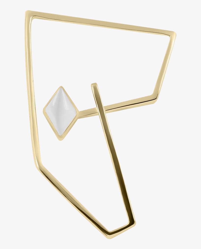Supra Earrings, Gold L White $107 $152 - Triangle, transparent png download