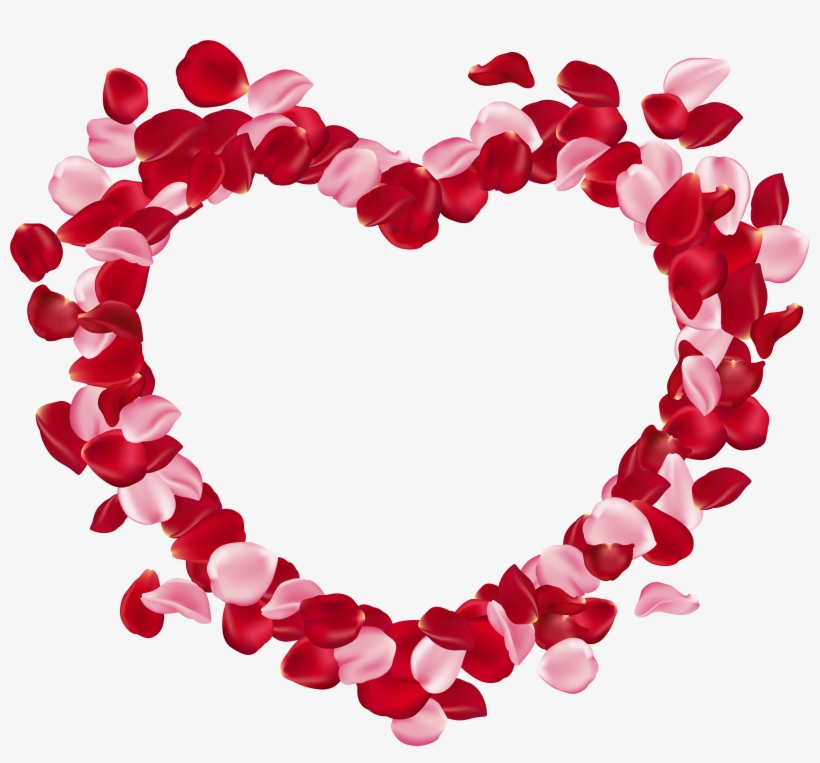 Heart Rose Petals Clip Art Image - Valentine's Day, transparent png download